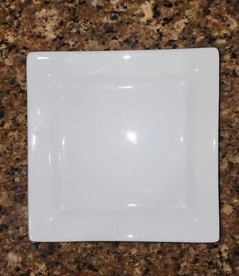 1 White Porcelain Small Square Plate Appetizer 7" x 7" for Replacement - Image 1 of 4