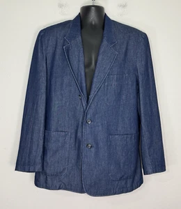 J. Peterman Men's Blazer 42 Denim Chore Sport Coat Jacket Cotton Normcore Preppy - Picture 1 of 13