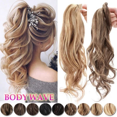 Extensiones de cabello humano cola de caballo mandíbula envoltura/garra con clip cabello Remy cola de caballo balayage Foto 1 de 4