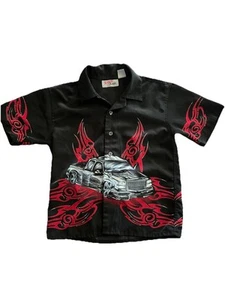 Xtreme Limit Black Casual Shirt With Flaming Car Design Boy's Size 4/5 - Picture 1 of 4