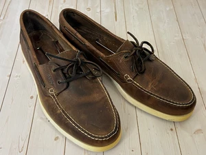 Bass Seafarer Herren Leder 2-Loch Bootsschuhe Braun Größe 11 M - Bild 1 von 8