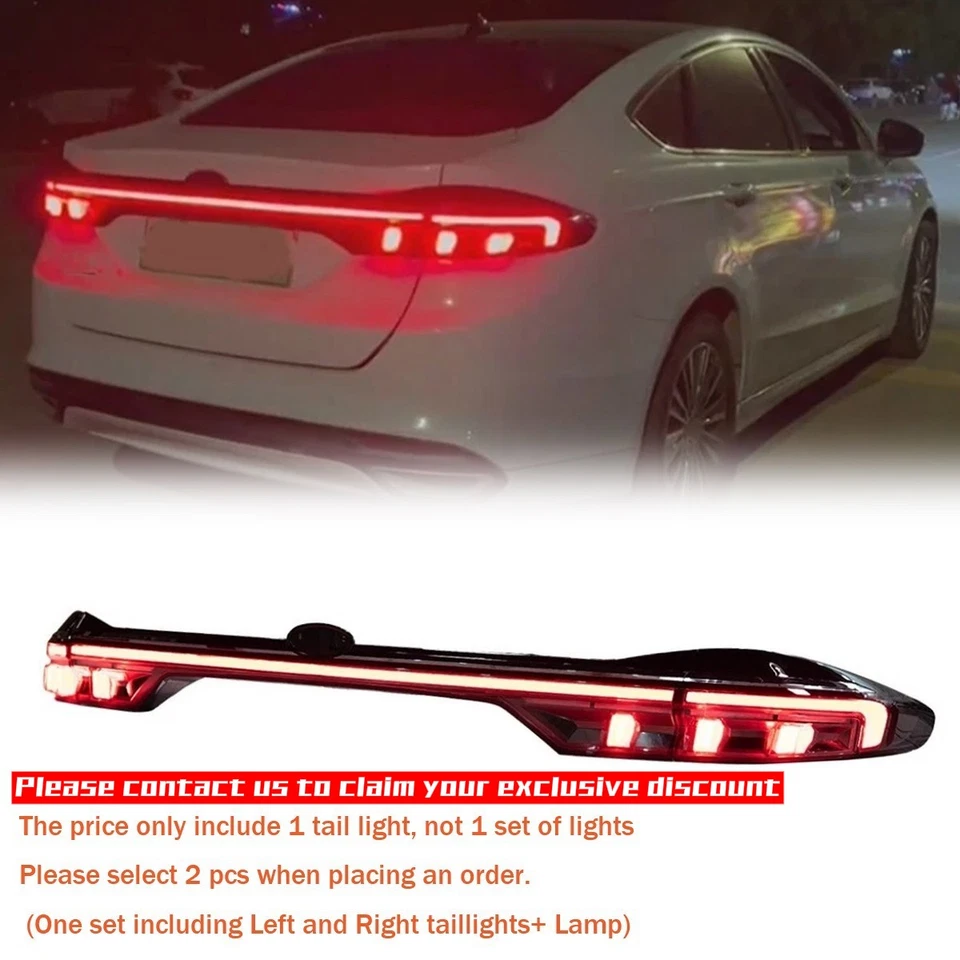 Single LED Sequential Animation Turn Taillight For 13-20 Ford Fusion Brake - Image 1 of 4