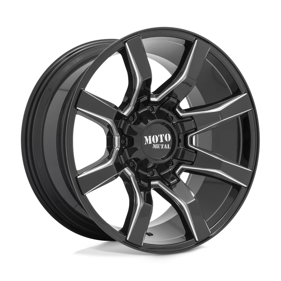 Roda fresada preta brilhante 22x12 Moto Metal MO804 SPIDER 8X6.5 (-44mm) - Imagem 1 de 4
