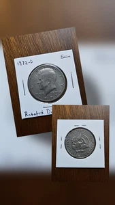 1972-D Kennedy Half Dollar - Rotated Dies Error Coin Reverse Approx 25° CW  - Picture 1 of 5