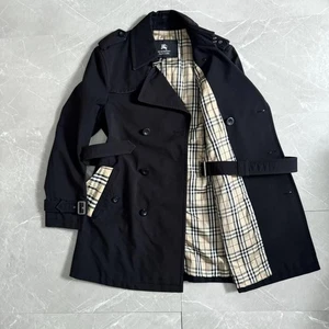 Burberry Black Label Trench Coat Black Nova Check Men's - Picture 1 of 11