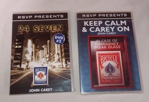 2 DVD John Carey Card Magic Lot Keep Calm 24 Seven RSVP Magic UK - Picture 1 of 2