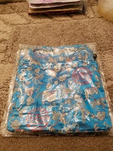 New Silk Drawstring Embroidered Chinese Purse Teal, Gold And Red Still In Packag - Picture 1 of 3