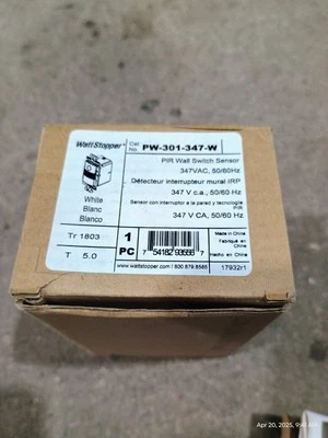 WattStopper PW-301-347-W  Passive Infrared (PIR) Wall Switch Sensor - Image 1 of 2