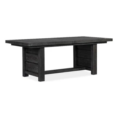 Magnussen Home Plum Creek Ravenwood Black Extendable Trestle Dining Table - Image 1 of 4