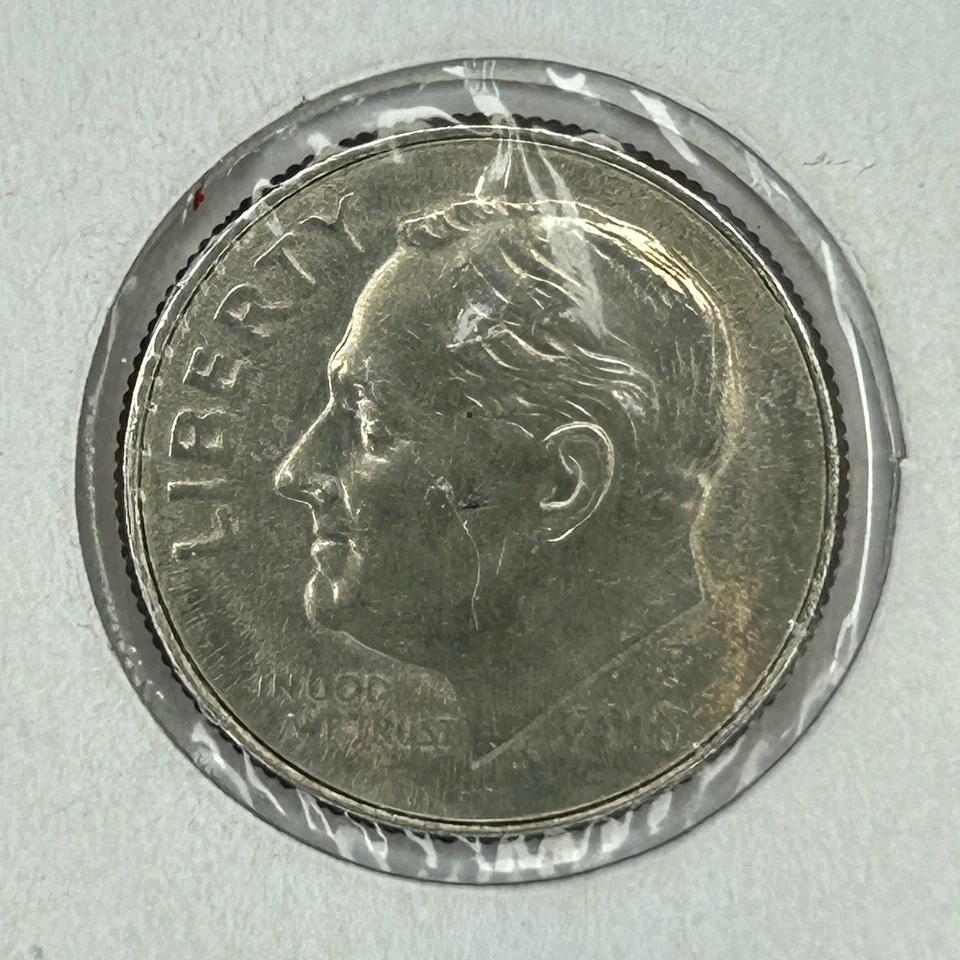 2016P Roosevelt Dime Struck Thru Grease Filled Die; Die Chips ERRORS - Image 1 of 2