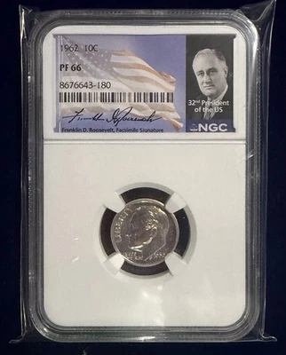 1962 Roosevelt Dime 10C NGC PF66 - Image 1 of 2
