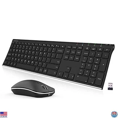 Arteck Ultra Slim 2.4G Wireless Keyboard & Mouse Combo, Rechargeable, Ergonomic - Image 1 of 4