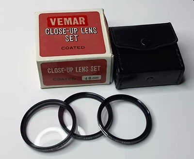 Genuine Vemar 48mm Close-Up Lens Set +1 +2 +3 Glass Lens Filter Japan 48 mm new - Image 1 of 4