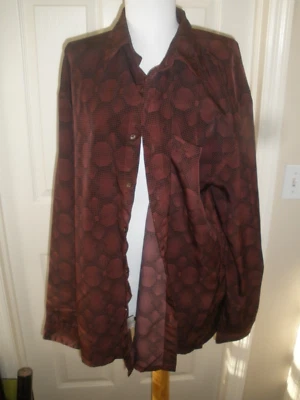 Men's Dress Shirt Marquis XL Dark Maroon/Black dots (68) - Image 1 of 4