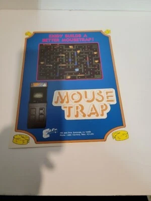 Flyer EXIDY MOUSE TRAP 1981 Arcade Videojuego Anuncio Original Ver Foto Foto 1 de 3