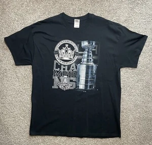 la kings 2014 stanley cup champions grafica T nera taglia XL GILDAN cotone pesante - Foto 1 di 8