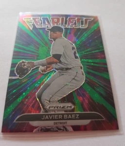 2022 Panini Prizm - Javier Baez - Tigers - Green Donut Circles - Fearless Insert - Picture 1 of 2