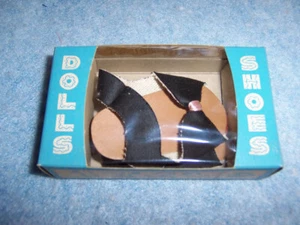 Vintage Doll Shoes, Black, size 19-22, Made in USA by Premier Doll Accessories - Picture 1 of 4