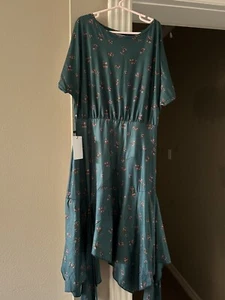Girls Joyfolie Mia Joy Floral Shay Teal Sz 10 High Low Asymmetrical Hem Dress - Picture 1 of 4
