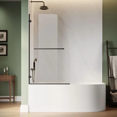 SUNNY 34" W X 58" H Pivote Bañera Ducha Puerta Sin Marco Bañera Panel de Vidrio Transparente Foto 1 de 4