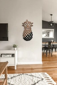 Decoración de pared de metal de piña - colgante de pared de metal de piña - arte de pared de madera de metal - Imagen 1 de 4