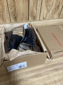 Lucky Brand Womens Belvy Platform Block Clogs Black / Brown Size 9M New - Picture 1 of 4