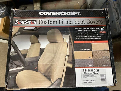 Cubierta de asiento 11-21 Covercraft, parte #SS8397PCCH, segunda fila de polialgodón - carbón 7 piezas Foto 1 de 4
