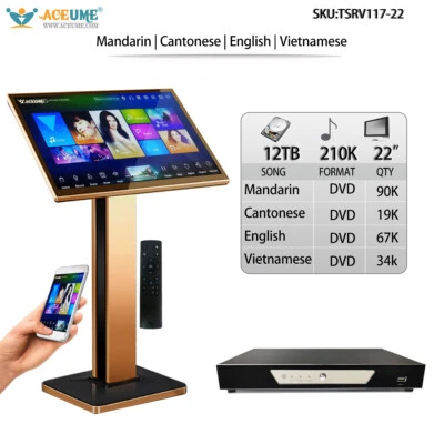 12TB HDD 210K Chinese Cantonese English Songs 22" Touch Screen Karaoke Machine - Image 1 of 4