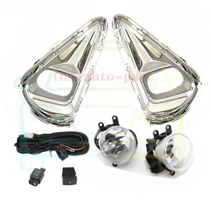 For Toyota Axio 2018-2020 Front Fog Lamp Light w/ Chrome Frame Switch + Wire - Picture 1 of 6