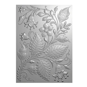 Folk Art Blooms 3D Embossing Folder Stencils for DIY Scrapbook Craft Card Making - Picture 1 of 8