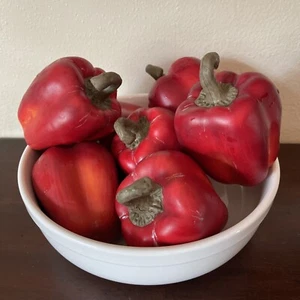 Vtg Artificial Faux Fake Vegetables Peppers Realistic Peppers Home Staging Prop - Picture 1 of 4