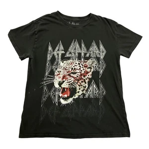 Def Leppard T-Shirt Grey Womens M Short Sleeve Rock Band Music 100% Cotton - Picture 1 of 10