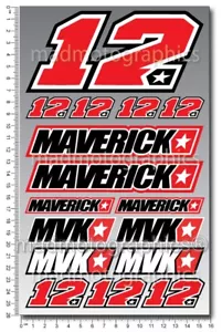 Maverick Viñales 12 decals graphic motorbike stickers MotoGp Yamaha Vinales - Picture 1 of 4