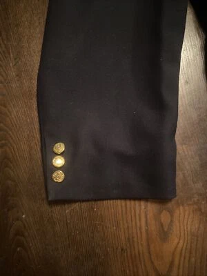 JAQUETA ESPORTIVA VINTAGE BLAZER MASCULINA TAMANHO 48 FEITA À MÃO AMÉRICA AZUL MARINHO - Imagem 1 de 4