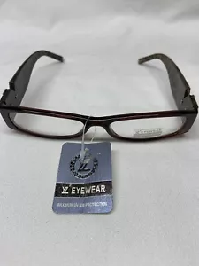 Women’s Glasses , Blocks 100%, UVA And UVB Rays, Black W/ Animal Print, Clear Gl - Picture 1 of 10