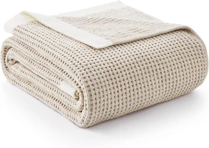 Chenille Waffle Throw Blanket for Couch, Reversible Soft Cozy Knit Blanket Light - Picture 1 of 12