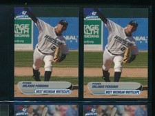 Lot (2) 2006 Choice #16 Orlando Perdomo West Michigan Whitecaps (BY71) SWSW6