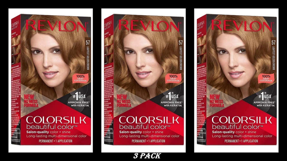 Revlon Colorsilk Permanent Hair Color Lightest Golden Brown 57