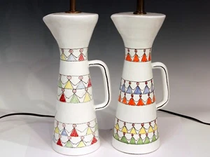 Par de lámparas de jarra de cerámica italianas de colección MCM Raymor figuras de baile años 60 - Imagen 1 de 11