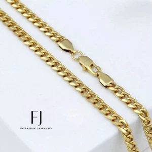 Collana Unisex 24" Acciaio Inox Oro 5mm Curb Cubano Mini Catena + SCATOLA - Foto 1 di 3