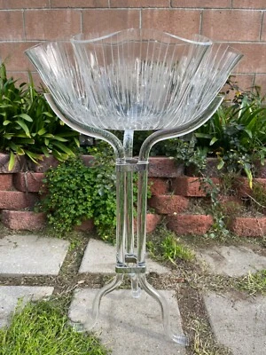 Lucite Acrylic Clear Ruffled Bowl Bottle  With  A Stand - Image 1 of 4