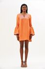 Amita Naithani Hema Tunic  Spring Orange Linen Blend Dress sz Large 