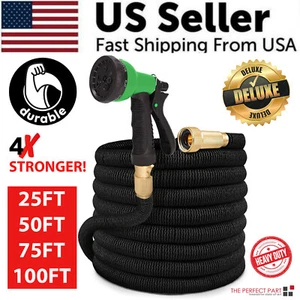 4X Stronger Deluxe Expandable Flexible Garden Hose Water Hose 25, 50, 75, 100FT - Picture 1 of 20