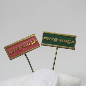 Vintage 2 PIN de Alfiler Insignia Metal Esmaltado AUTODROP Motor Coche 1960s - Picture 1 of 2