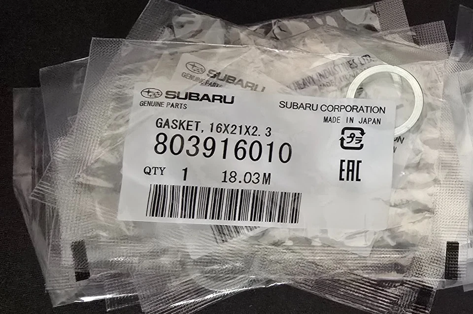 Parte de junta de tapón de cárter de aceite Subaru OEM # 803916010 16x21x2.3  Foto 1 de 1