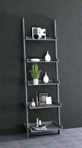 eHemco 5 Tier Leaning Wall Book Shelf, 70 Inches (Collectible) - Picture 1 of 11