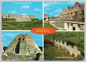 Kontinentale Postkarte Mexiko Uxmal Ruinen Mehrfachansicht - Bild 1 von 2