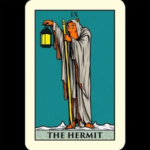 Letrero de metal para tarjeta de tarot de gato 8x12 ermitaño espera Smith lámpara linterna bata bastón palo - Imagen 1 de 2