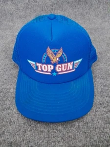 Vintage Top Gun Cap Hat Blue Trucker Snapback Mesh Foam Speedway - Picture 1 of 8