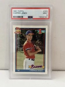 Chipper Jones 1991 Topps Baseball Rookie Card RC #333 Graded PSA 9 - Picture 1 of 3